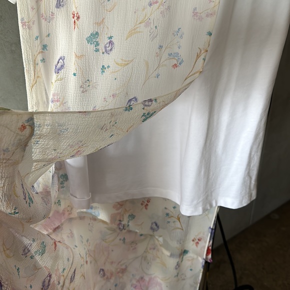 3.1 Phillip Lin Chiffon Floral Ruffled T-shirt Size XS - Picture 4 of 8